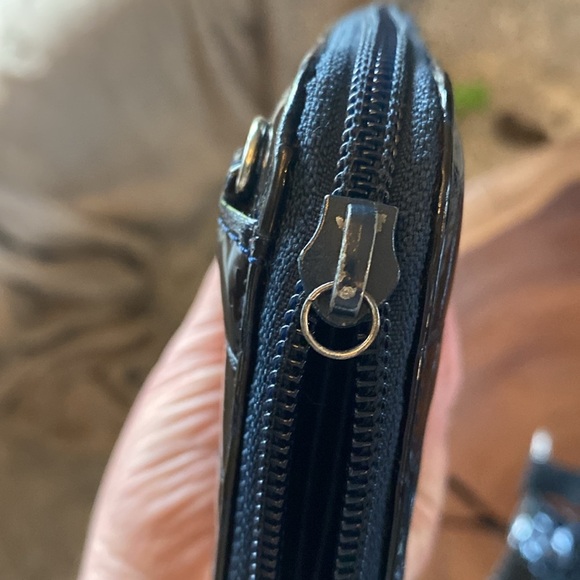 Brighton CHER Croc Patent Leather Black Shoulder Bag AND matching Wallet - Picture 14 of 15